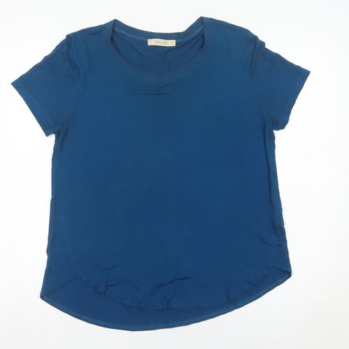Oasis Women’s Blue Viscose Short Sleeve Basic T-Shirt Size L