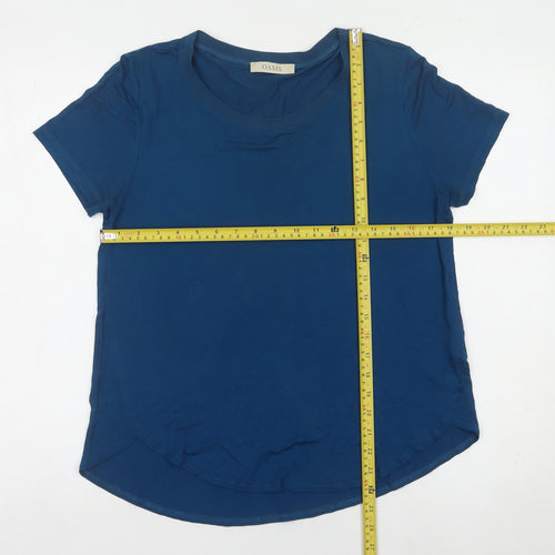 Oasis Women’s Blue Viscose Short Sleeve Basic T-Shirt Size L