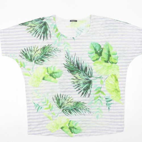 Roman Women’s Multicoloured Tropical Sequin T-Shirt Size 14