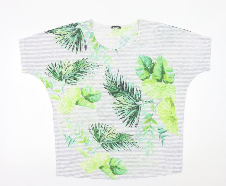 Roman Women’s Multicoloured Tropical Sequin T-Shirt Size 14