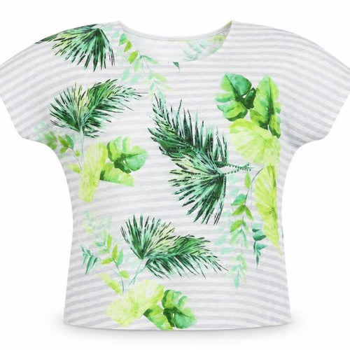 Roman Women’s Multicoloured Tropical Sequin T-Shirt Size 14
