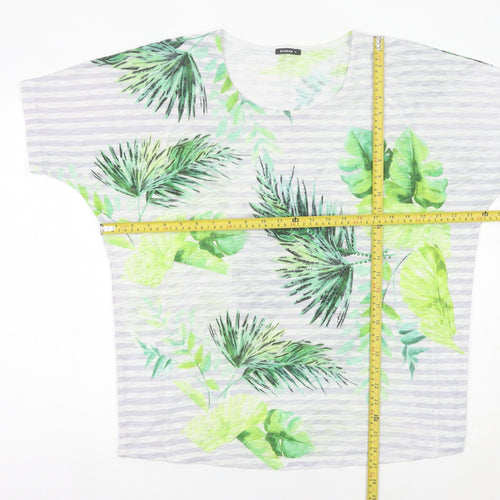Roman Women’s Multicoloured Tropical Sequin T-Shirt Size 14