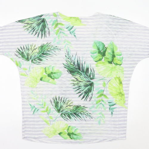 Roman Women’s Multicoloured Tropical Sequin T-Shirt Size 14