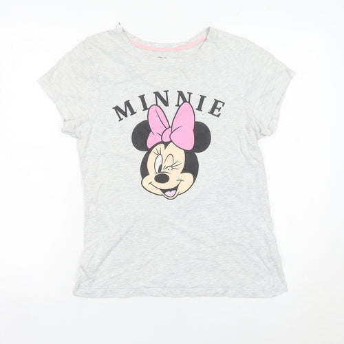 Disney Womens Grey Minnie Mouse T-Shirt 2XS Short Sleeve Casual