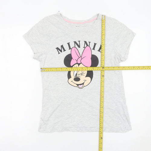 Disney Womens Grey Minnie Mouse T-Shirt 2XS Short Sleeve Casual