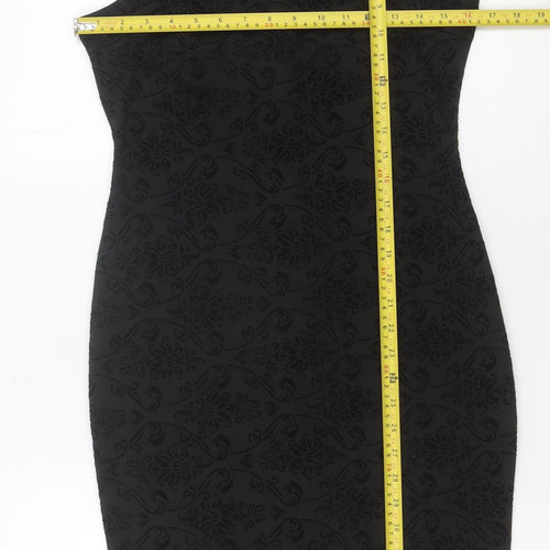 AX Paris Women Black Size 12 Sleeveless Bodycon Knee Length Party Dress