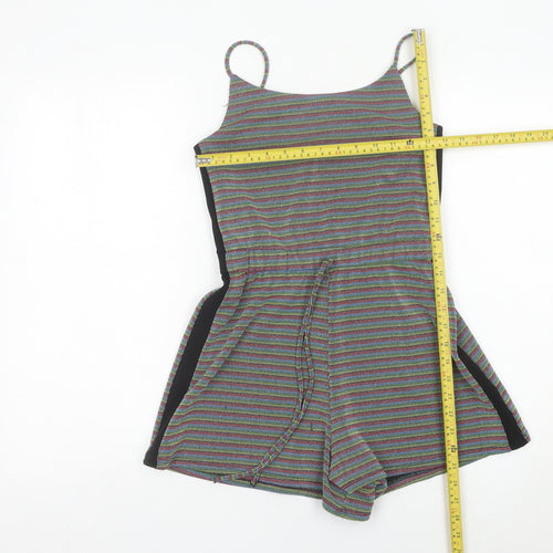 Topshop Women’s Multicoloured Striped Sleeveless Playsuit UK 8
