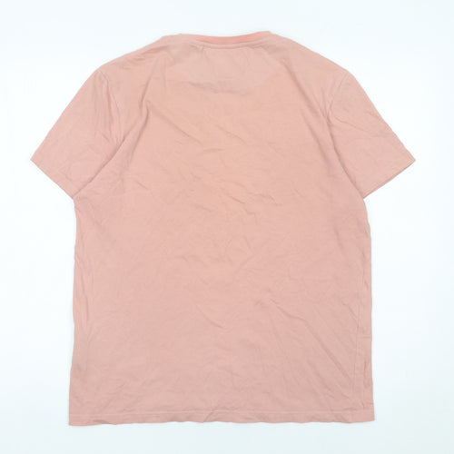 Lyle & Scott Men's Pink Cotton Logo T-Shirt Size M Casual Crew Neck