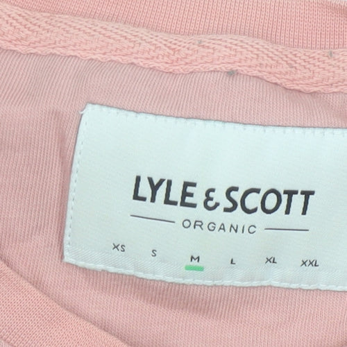 Lyle & Scott Men's Pink Cotton Logo T-Shirt Size M Casual Crew Neck