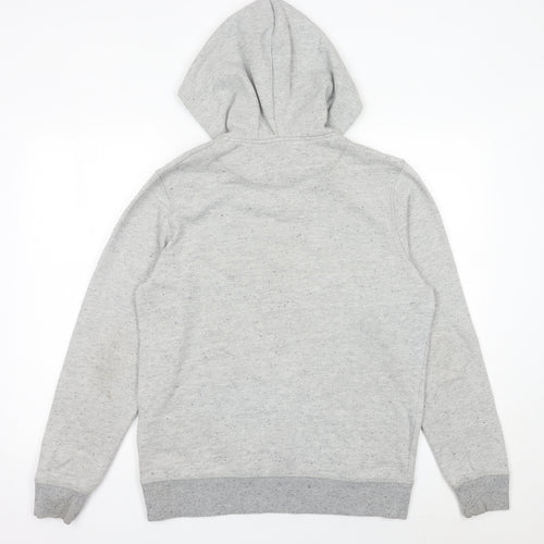 Jack & Jones Mens Grey Pullover Hoodie M Graphic Print Athletic