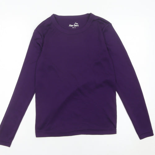Peter Storm Girls Purple Long Sleeve Basic T-Shirt Age 13 Years