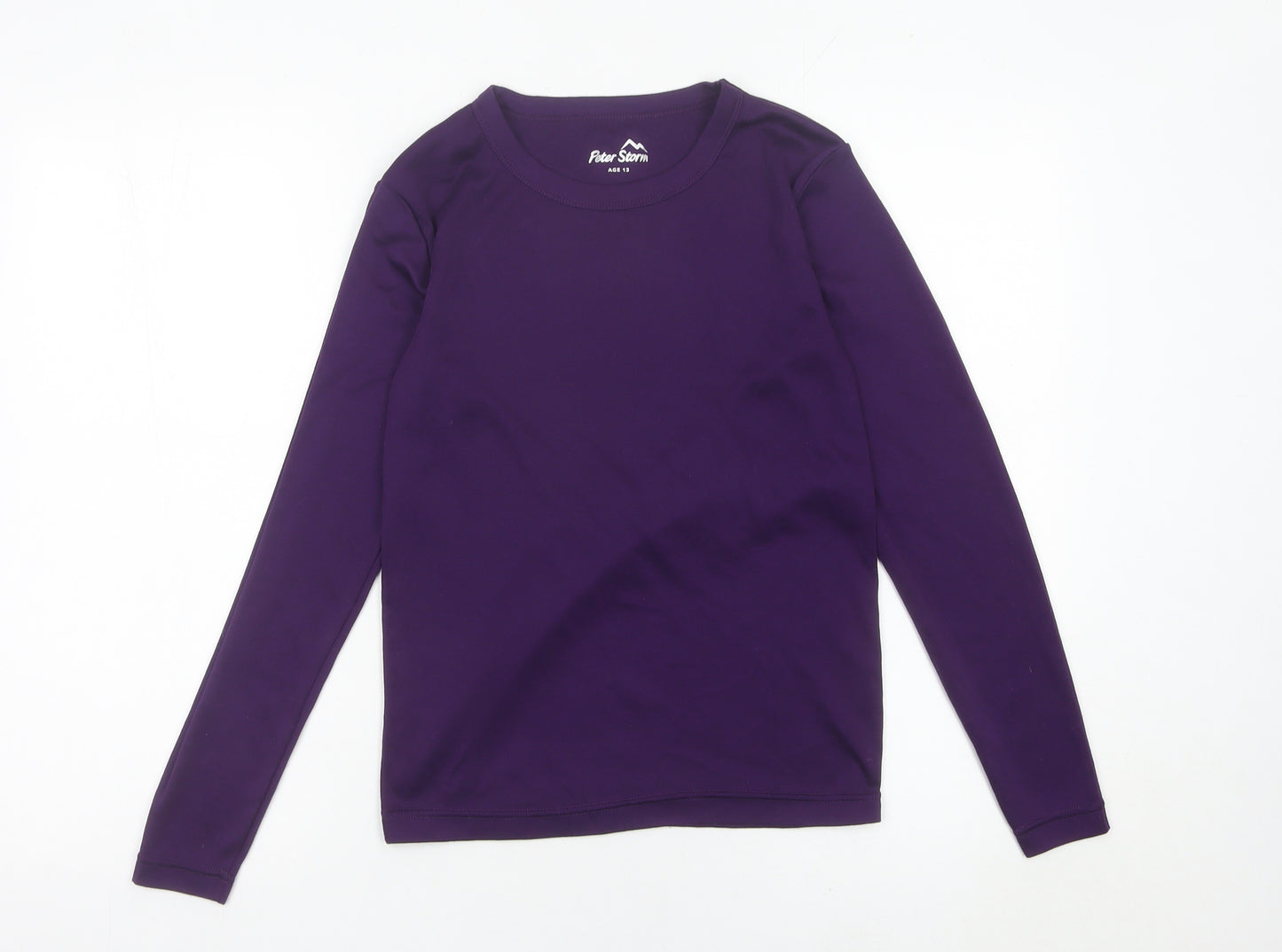 Peter Storm Girls Purple Long Sleeve Basic T-Shirt Age 13 Years