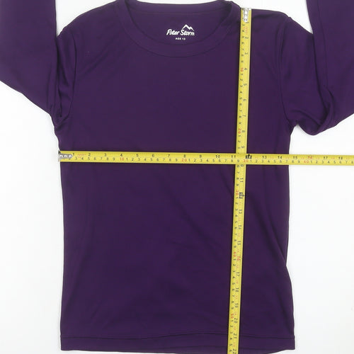 Peter Storm Girls Purple Long Sleeve Basic T-Shirt Age 13 Years