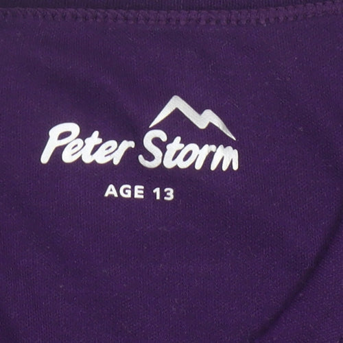 Peter Storm Girls Purple Long Sleeve Basic T-Shirt Age 13 Years