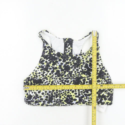 Next Womens Multicoloured Sports Bra UK 16 Racerback Zip Front