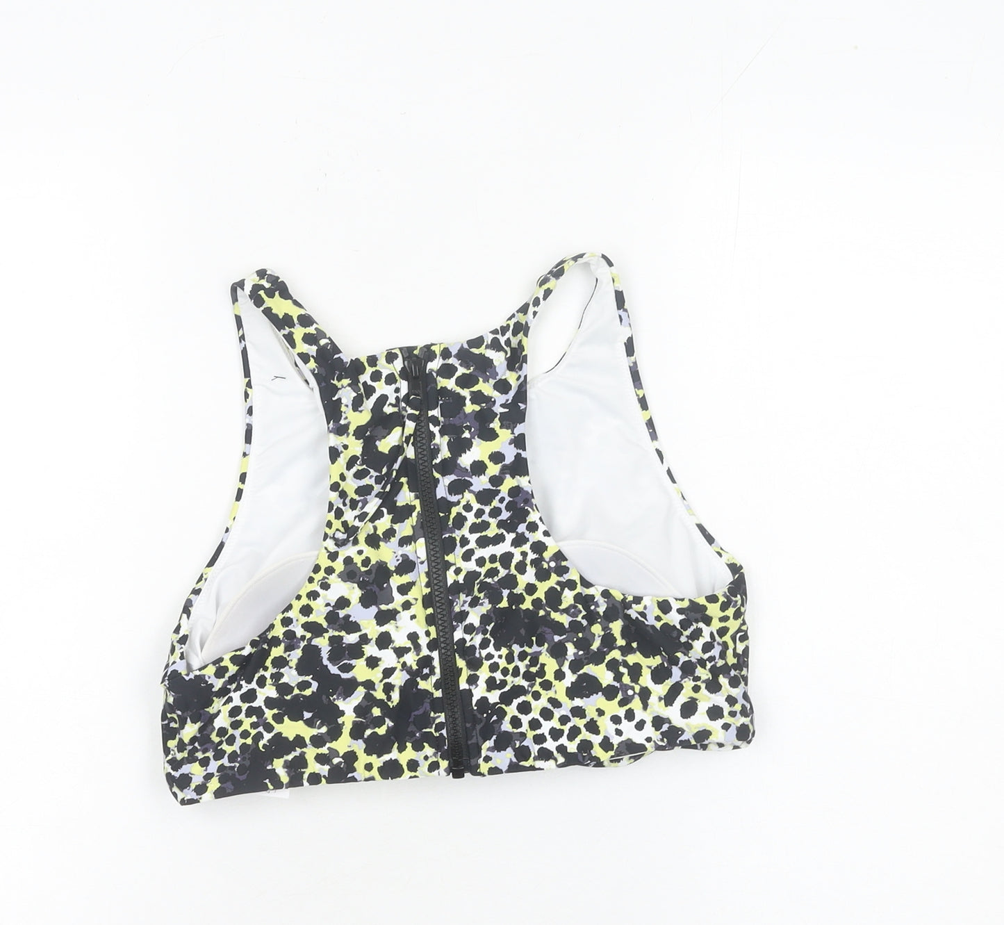 Next Womens Multicoloured Sports Bra UK 16 Racerback Zip Front