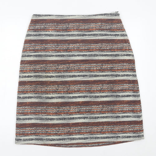 Bonmarché Women’s Multicoloured Striped Knee Length Pencil Skirt Size 14