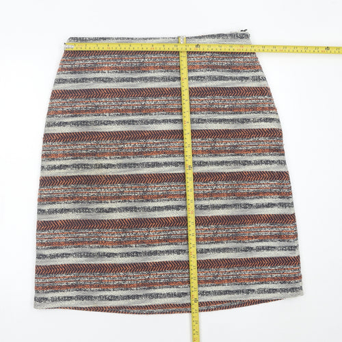 Bonmarché Women’s Multicoloured Striped Knee Length Pencil Skirt Size 14
