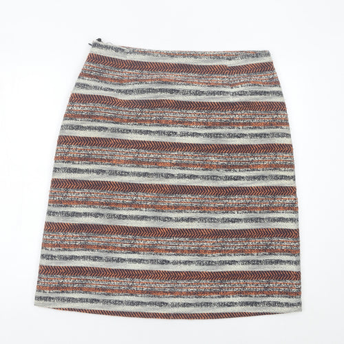 Bonmarché Women’s Multicoloured Striped Knee Length Pencil Skirt Size 14