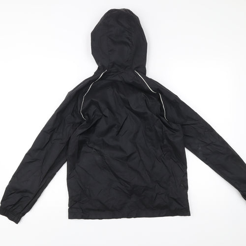 Adidas Boys Black 12 Years Windbreaker Jacket Hooded Sports Coat