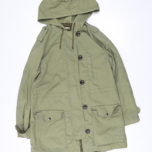 Gap Men’s Green Parka Jacket M Hooded Cotton Casual Workwear