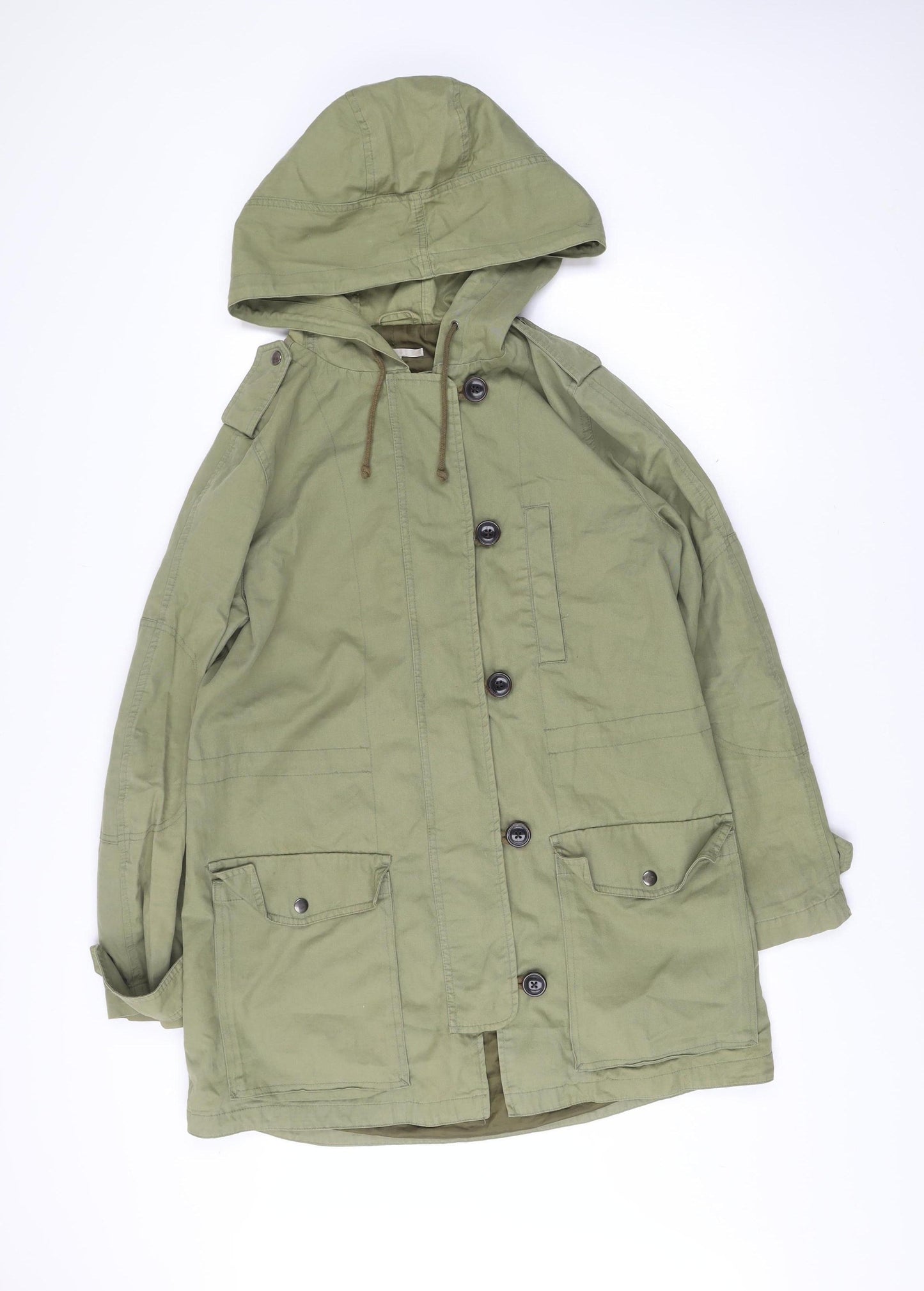 Gap Men’s Green Parka Jacket M Hooded Cotton Casual Workwear