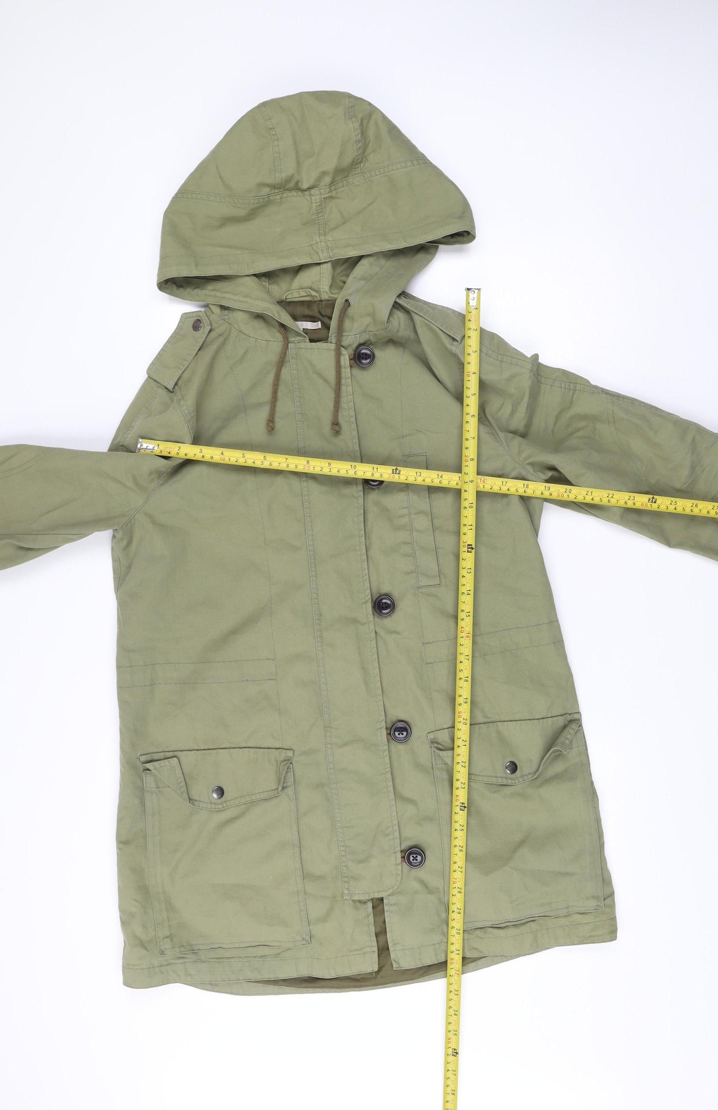 Gap Men’s Green Parka Jacket M Hooded Cotton Casual Workwear
