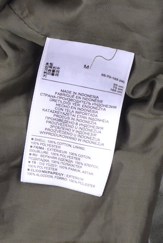 Gap Men’s Green Parka Jacket M Hooded Cotton Casual Workwear