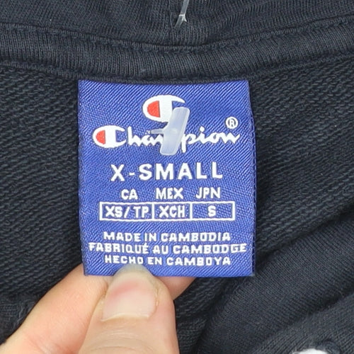 Champion Men’s XS Navy Hoodie Pullover Logo Embroidered Cotton