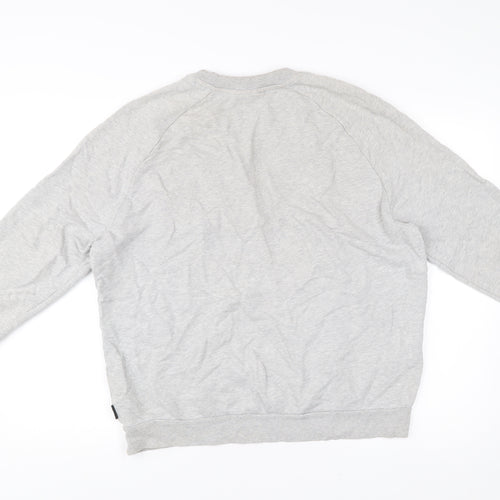 Calvin Klein Mens Grey Medium Crew Neck Sweatshirt Embroidered Logo