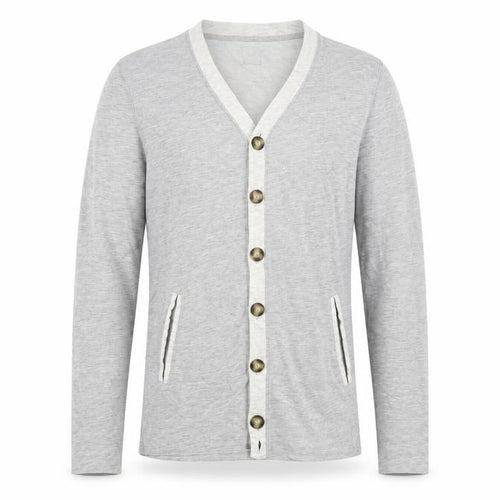 ASOS Men’s Grey Cotton Cardigan S V-Neck Button Casual Workwear
