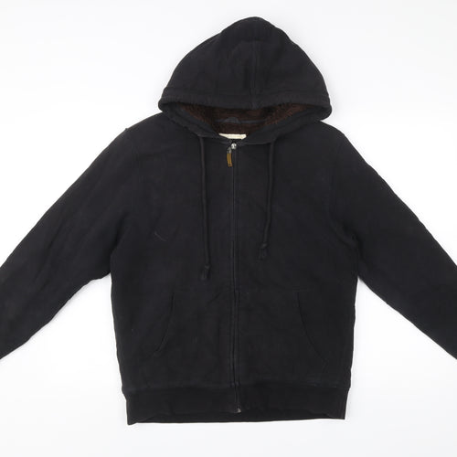 James & Nicholson Men’s Black Full Zip Hoodie Size S Fleece Lined