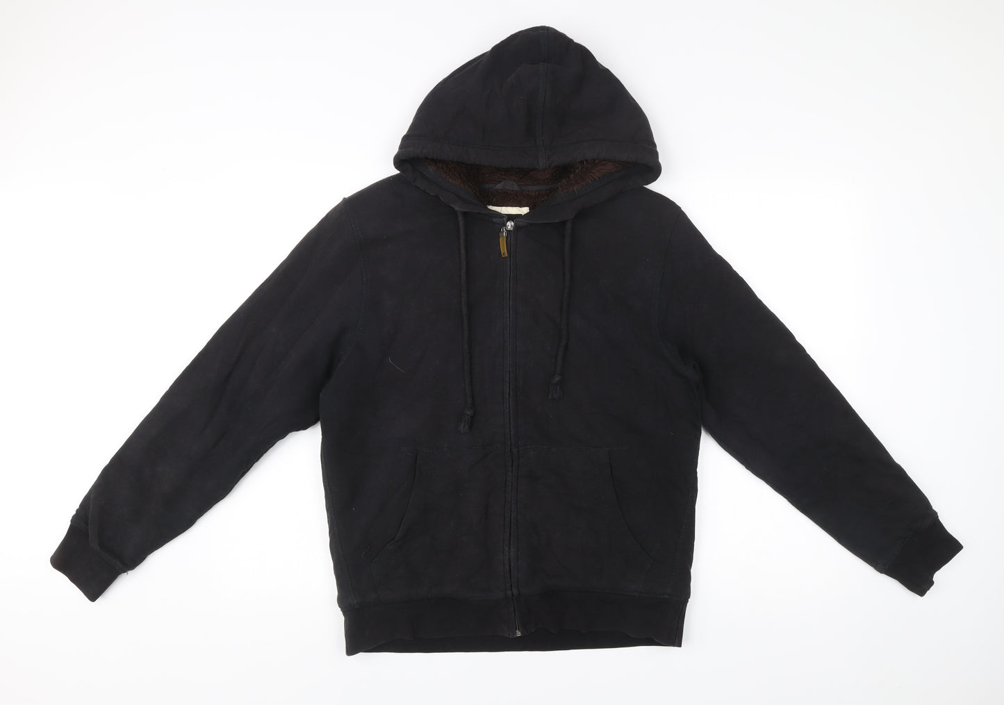 James & Nicholson Men’s Black Full Zip Hoodie Size S Fleece Lined