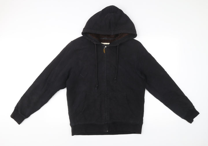 James & Nicholson Men’s Black Full Zip Hoodie Size S Fleece Lined