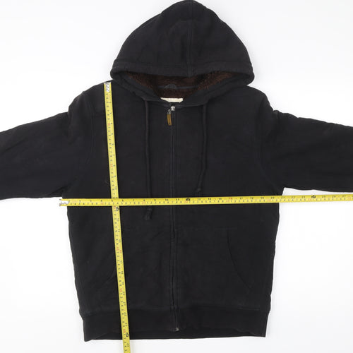 James & Nicholson Men’s Black Full Zip Hoodie Size S Fleece Lined