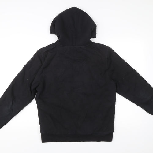 James & Nicholson Men’s Black Full Zip Hoodie Size S Fleece Lined
