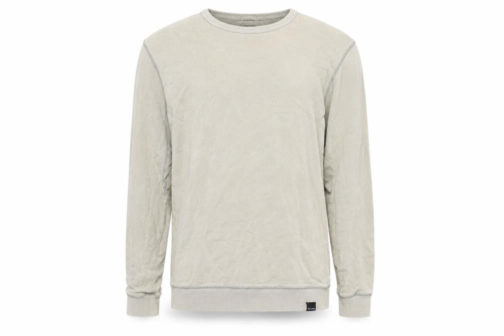 Front view of Only & Sons Men's Beige Cotton Pullover Sweatshirt, size M