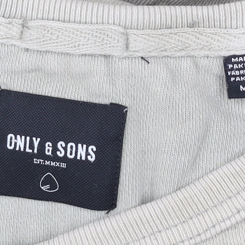 ONLY & SONS Men's Beige Cotton Pullover Sweatshirt Size M