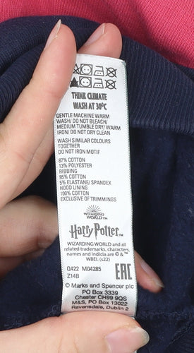 Marks and Spencer Girls Harry Potter Quidditch Hoodie 6-7Y Multicoloured Pullover