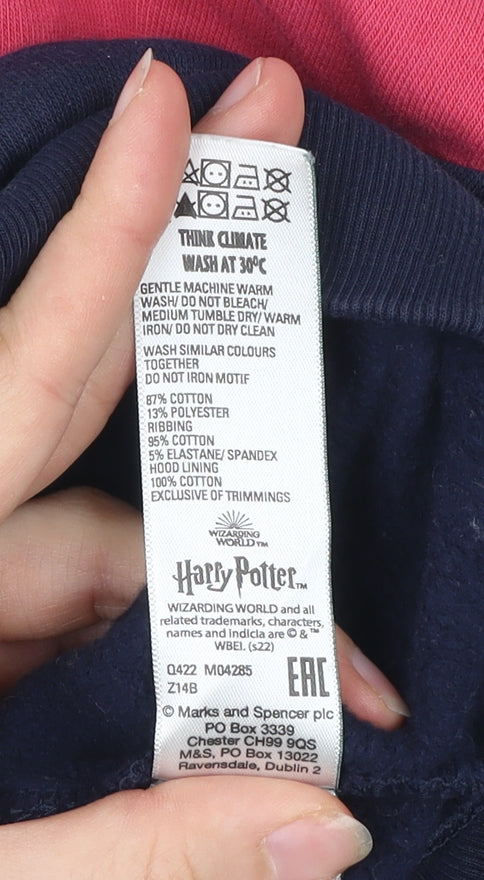 Marks and Spencer Girls Harry Potter Quidditch Hoodie 6-7Y Multicoloured Pullover