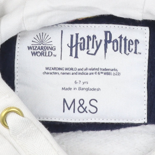 Marks and Spencer Girls Harry Potter Quidditch Hoodie 6-7Y Multicoloured Pullover