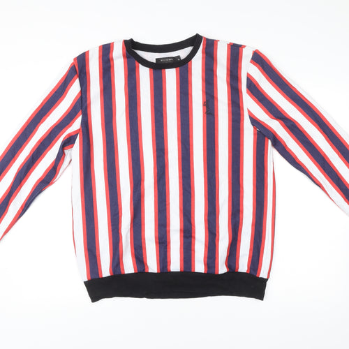 Religion London Mens Striped Multicoloured Pullover Sweatshirt Size M