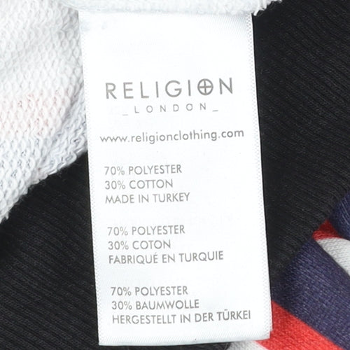 Religion London Mens Striped Multicoloured Pullover Sweatshirt Size M