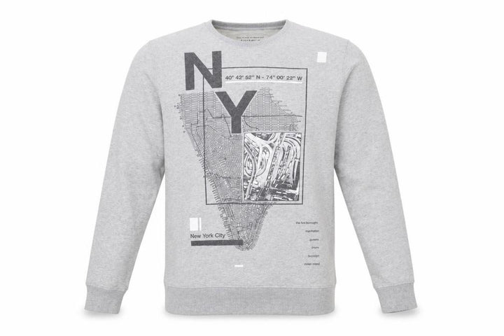 Pull&Bear Men's Grey Graphic NY Sweatshirt Size M Regular Fit
