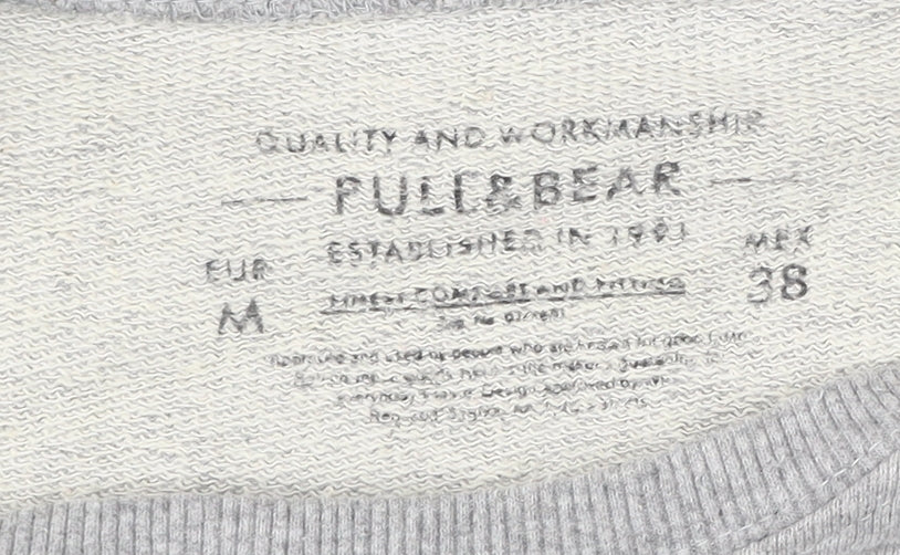 Pull&Bear Men's Grey Graphic NY Sweatshirt Size M Regular Fit