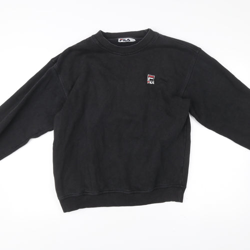 FILA Mens Black M Sweatshirt Pullover Crew Neck Long Sleeve Sportswear