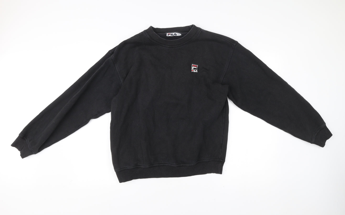 FILA Mens Black M Sweatshirt Pullover Crew Neck Long Sleeve Sportswear