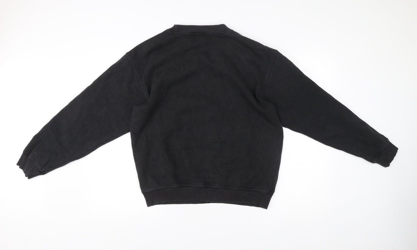 FILA Mens Black M Sweatshirt Pullover Crew Neck Long Sleeve Sportswear