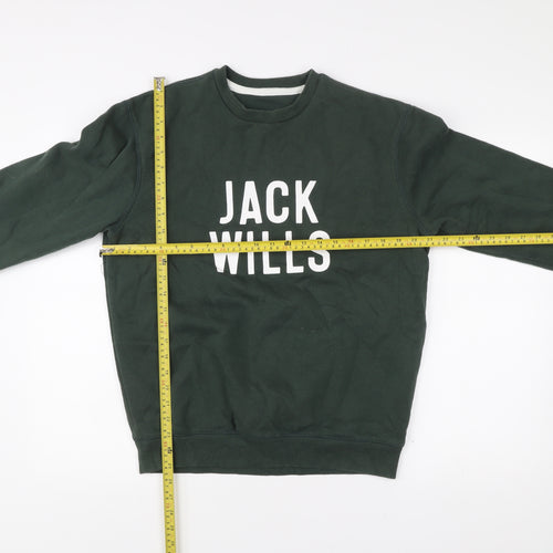 Jack Wills Men’s Green Logo Sweatshirt Pullover Crew Neck Size S