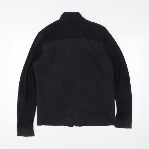 Ted Baker Men’s Black L Jacket Cotton Blend Full Zip Stand Collar